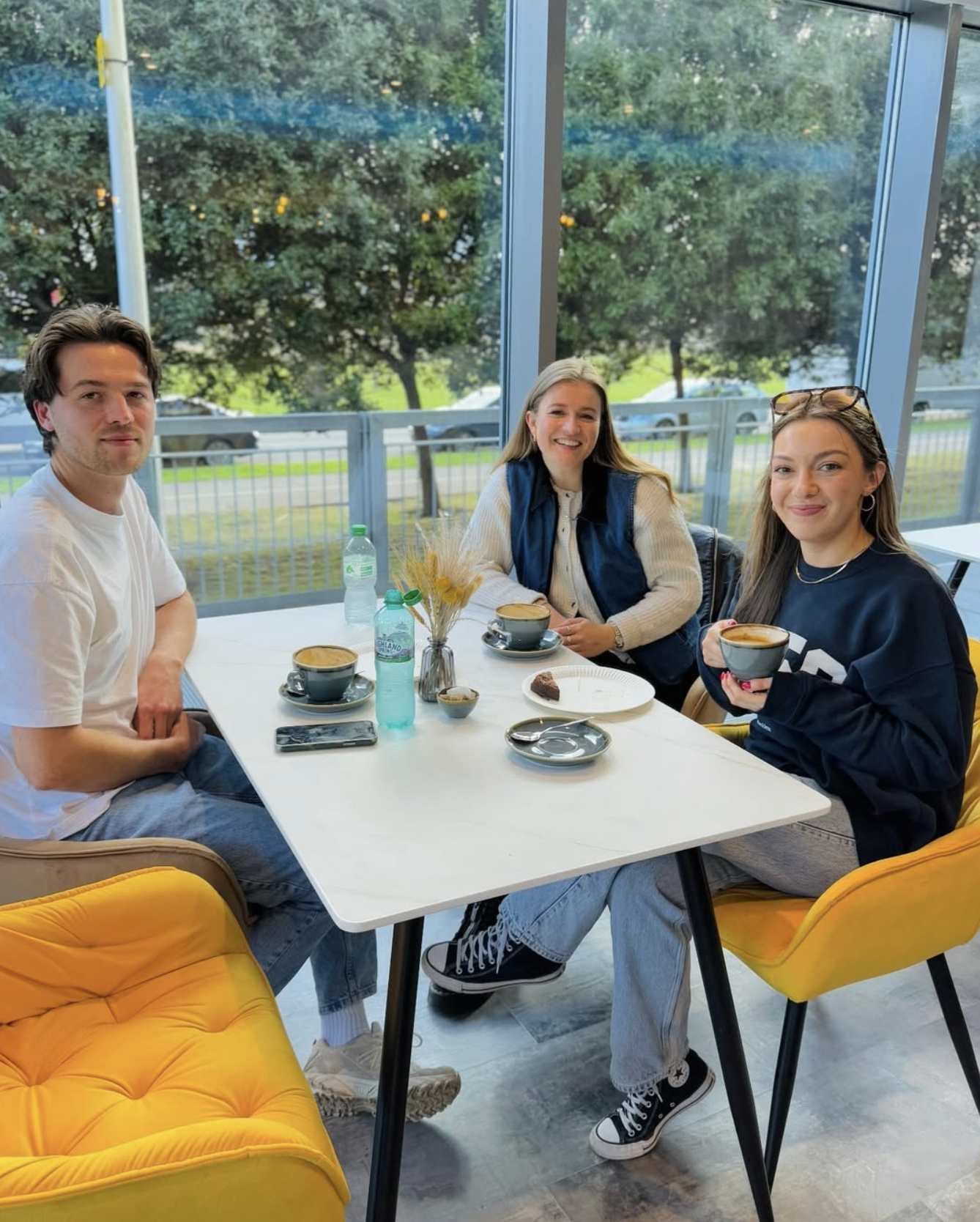 Customers enjoying coffee at Blue Harbour Café