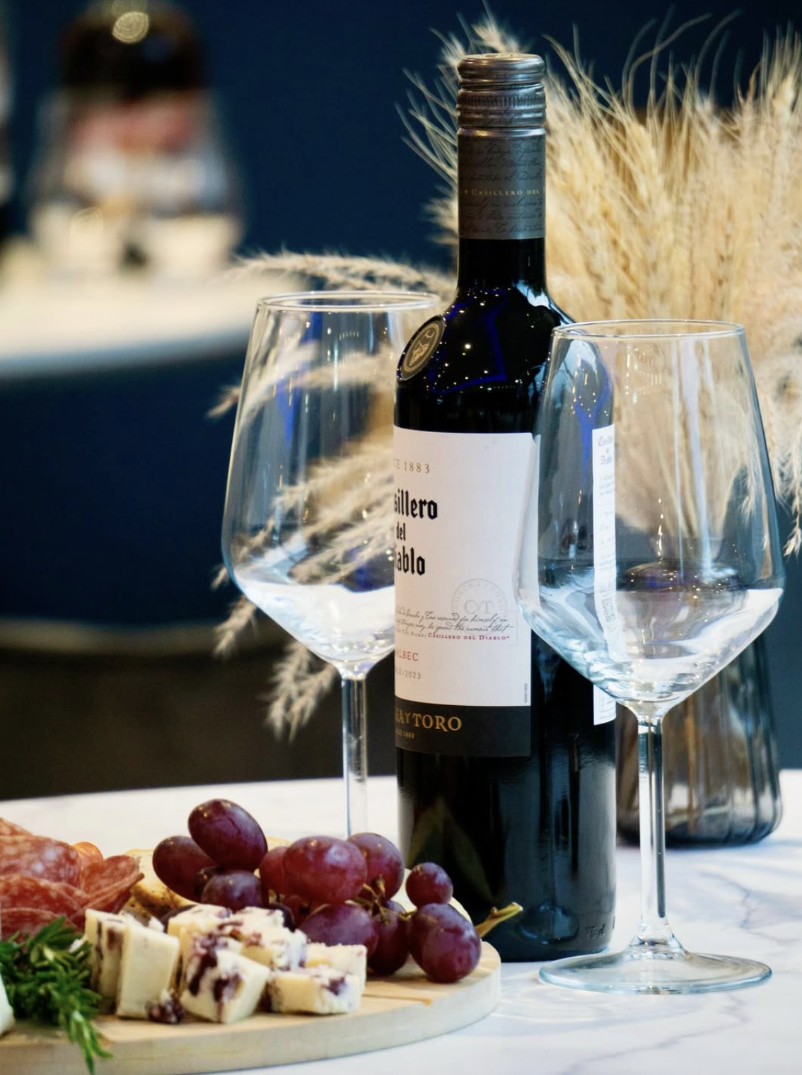 Wine and cheese board